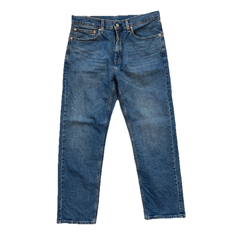 Levi Strauss 505 Mens Blue Jeans W34 L30 Straight Fit Denim Pants